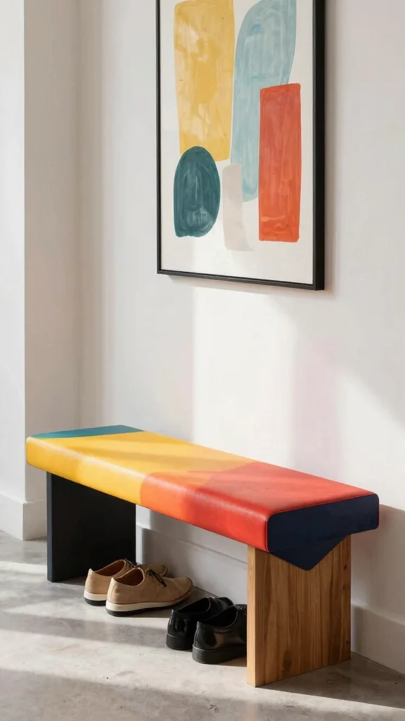 12 Entryway Bench With Shoe Storage Ideas for a Tidy Functional Space - 10. Bench with a Contemporary Twist 1