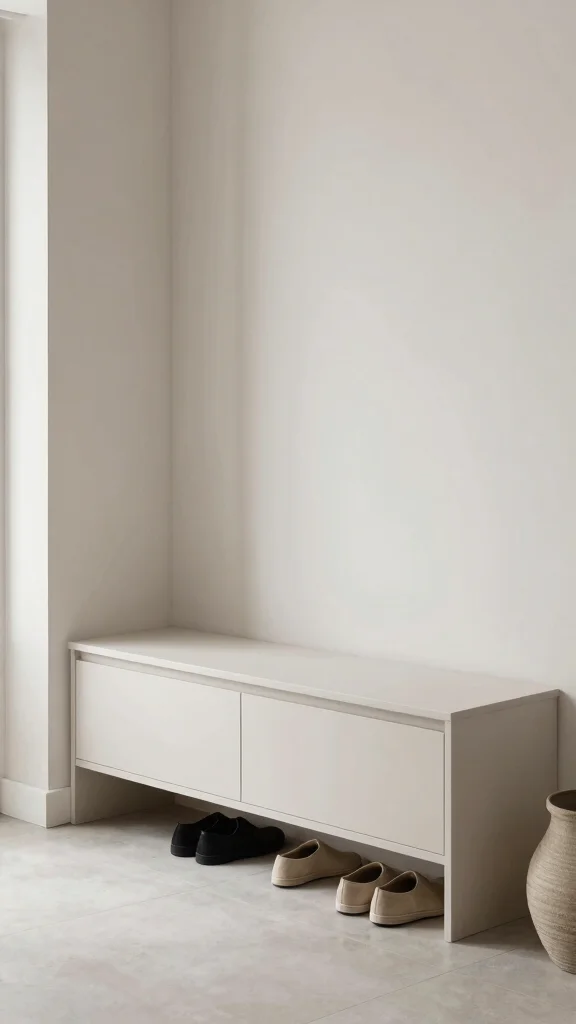 12 Entryway Bench With Shoe Storage Ideas for a Tidy Functional Space - 11. Minimalist Scandinavian Bench with Drawers 1