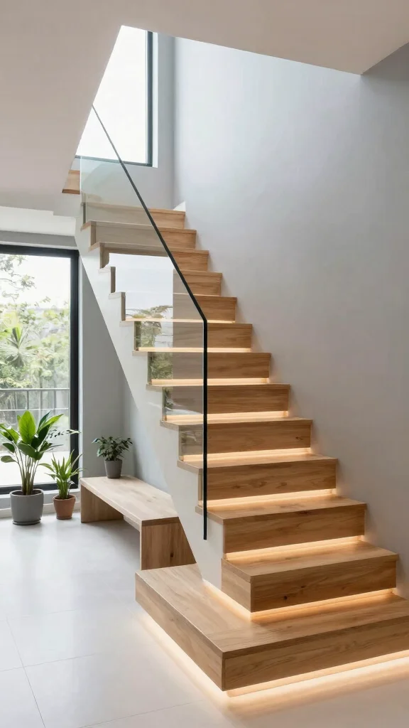 12 Entryway Foyer With Stairs Ideas for a Dramatic Welcoming Space - 1. Floating Stairs for a Contemporary Touch 1