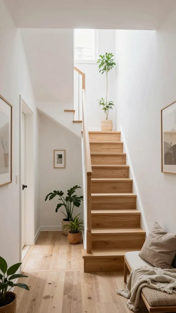 12 Entryway Foyer With Stairs Ideas for a Dramatic Welcoming Space - 9. Scandinavian Simplicity 1