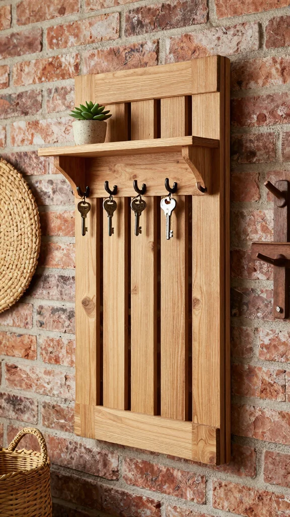 12 Entryway Key Holder Ideas for a Tidy Accessible Entrance - 1. Rustic Wooden Pallet Key Holder 1
