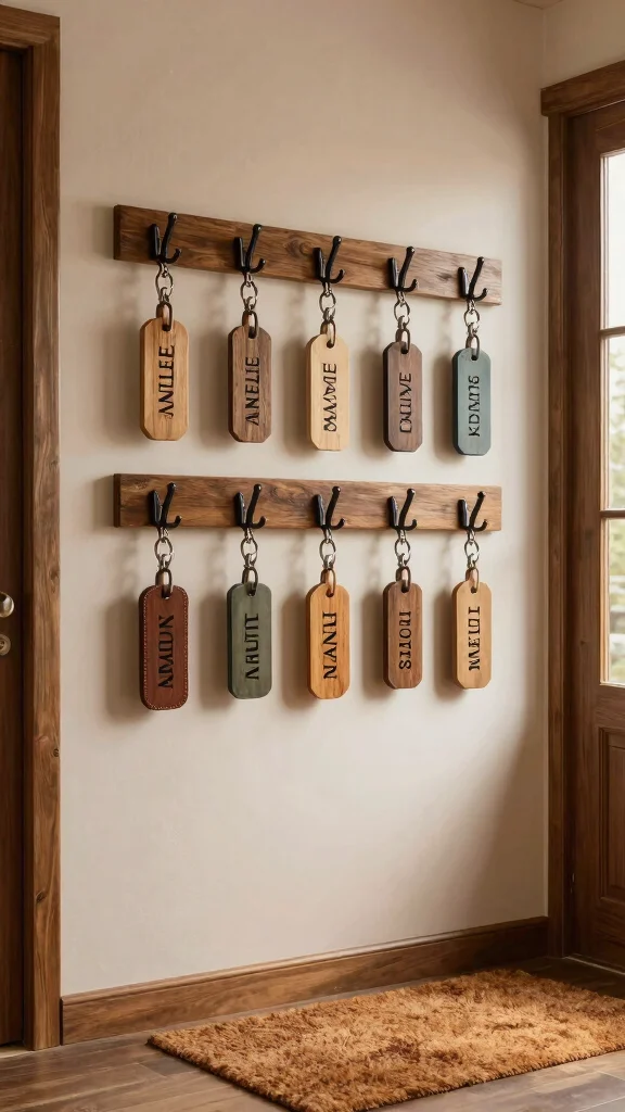 12 Entryway Key Holder Ideas for a Tidy Accessible Entrance - 12. Personalized Key Hooks 1