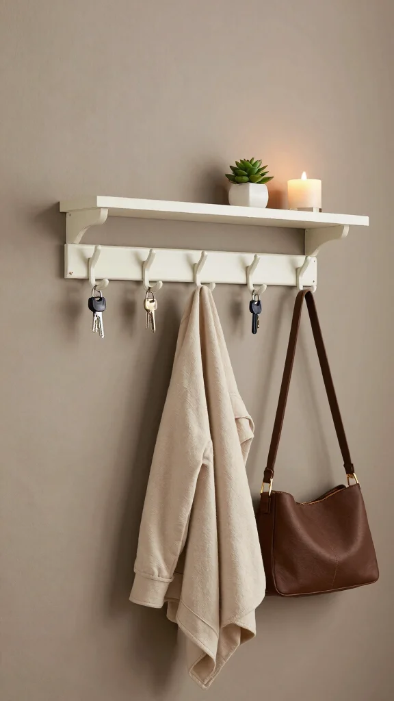 12 Entryway Key Holder Ideas for a Tidy Accessible Entrance - 5. Decorative Hook Rail 1