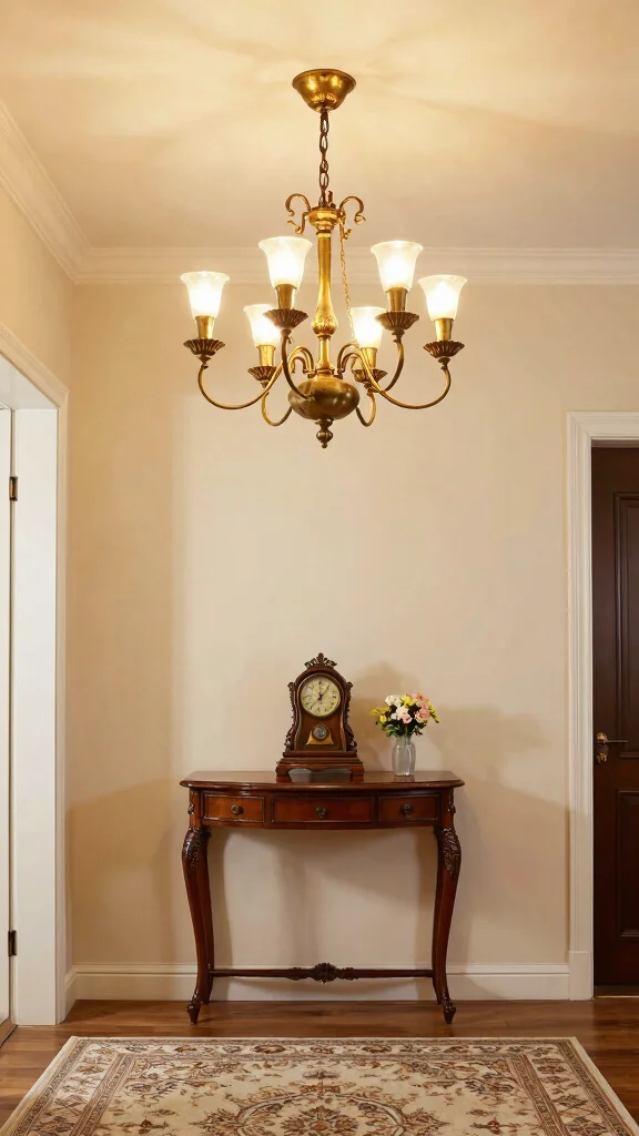 12 Entryway Light Fixture Ideas for High Ceilings That Make a Statement - 6. Vintage-Inspired Fixtures 1
