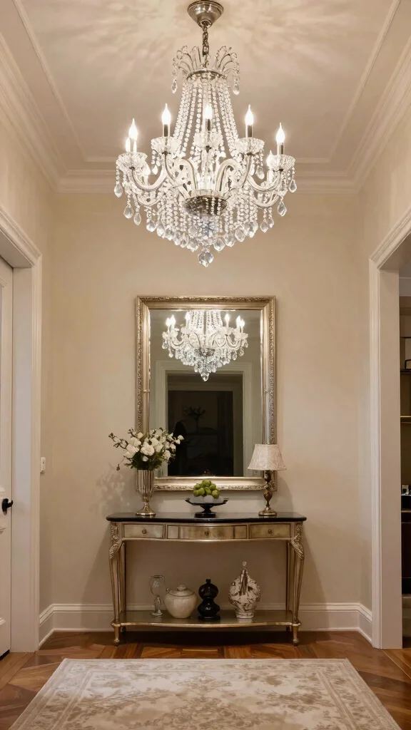 12 Entryway Light Fixture Ideas for High Ceilings That Make a Statement - 9. Elegant Crystal Fixtures 1