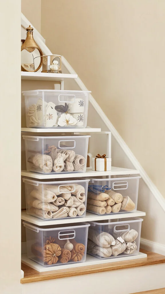 12 Entryway Under-Stairs Ideas for Clever Space-Smart Storage - 12. Seasonal Decor Storage 1