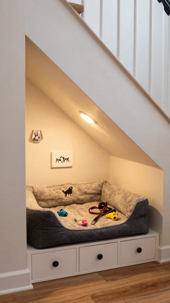 12 Entryway Under-Stairs Ideas for Clever Space-Smart Storage - 5. Cute Pet Nook 1