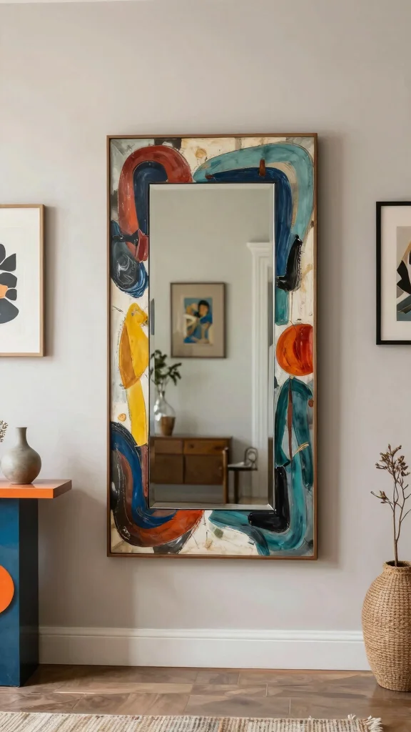 12 Full-Length Entryway Mirror Ideas for a Spacious Light-Filled Entrance - 12. Artistic Mirrors as Decor Pieces 1