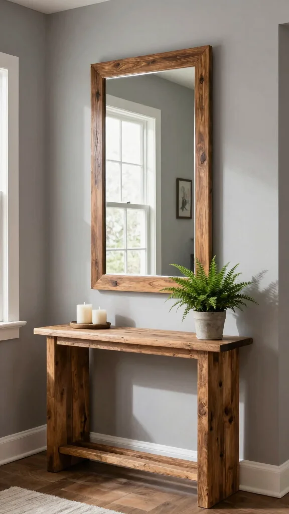 12 Full-Length Entryway Mirror Ideas for a Spacious Light-Filled Entrance - 2. Full-Length Mirrors with Wooden Frames 1