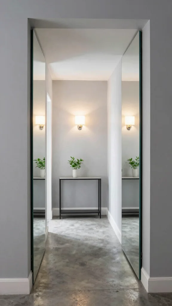 12 Full-Length Entryway Mirror Ideas for a Spacious Light-Filled Entrance - 4. Mirrored Panels for the Illusion of Space 1