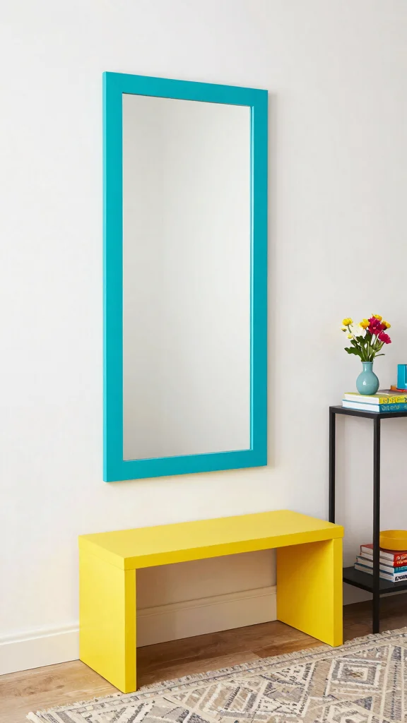 12 Full-Length Entryway Mirror Ideas for a Spacious Light-Filled Entrance - 6. Full-Length Mirrors with Colorful Frames 1