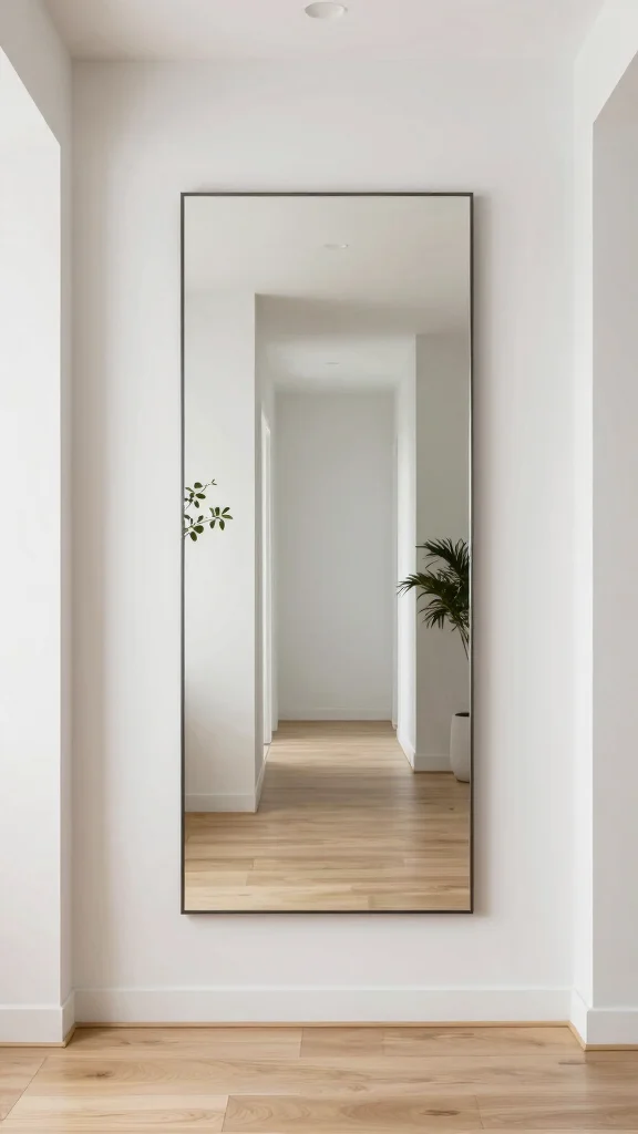 12 Full-Length Hallway Mirror Ideas for a Spacious Light-Filled Entrance - 1. The Sleek Frameless Mirror 1