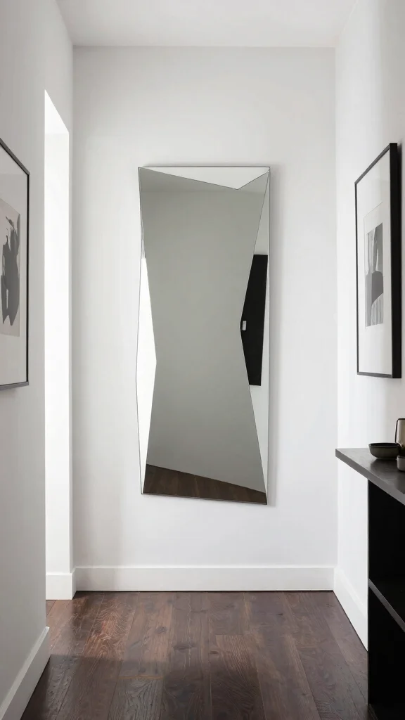 12 Full-Length Hallway Mirror Ideas for a Spacious Light-Filled Entrance - 6. Geometric Shaped Mirror 1