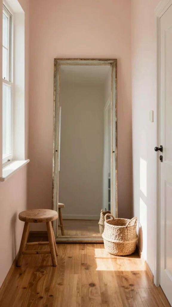 12 Full-Length Hallway Mirror Ideas for a Spacious Light-Filled Entrance - 9. Vintage Leaning Mirror 1
