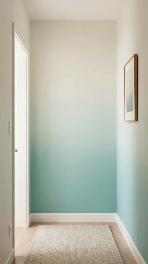 12 Hallway Accent Wall Ideas for Color, Texture, and Drama - 12. Unique Color Gradients 1