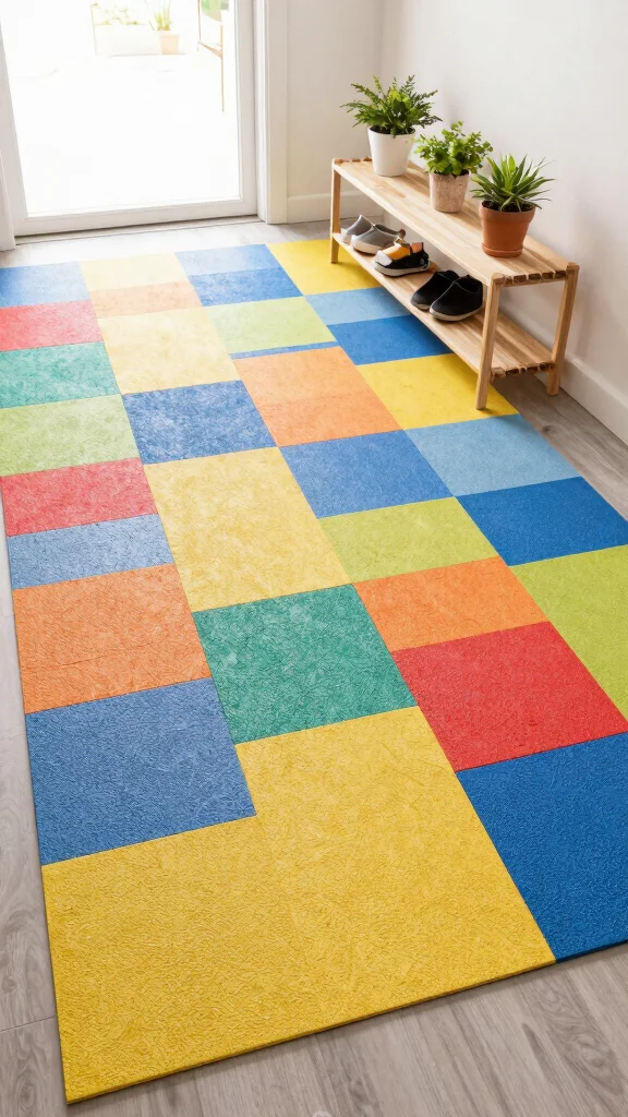 12 Hallway Entryway Floor Tile Ideas for a Stylish Easy-Clean Surface - 10. Eco-Conscious Rubber Tiles 1