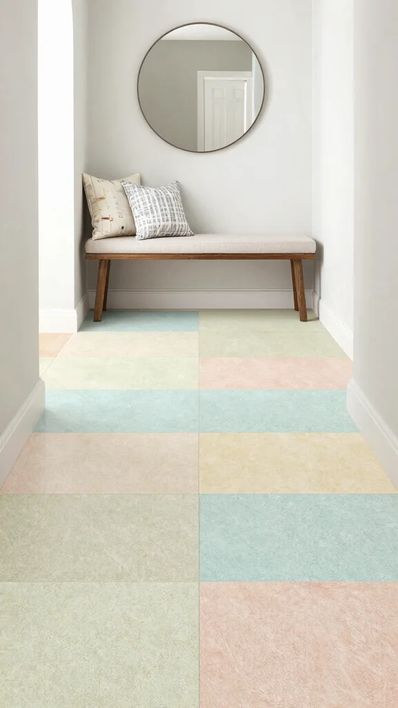 12 Hallway Entryway Floor Tile Ideas for a Stylish Easy-Clean Surface - 11. Eco-Friendly Linoleum Tiles 1