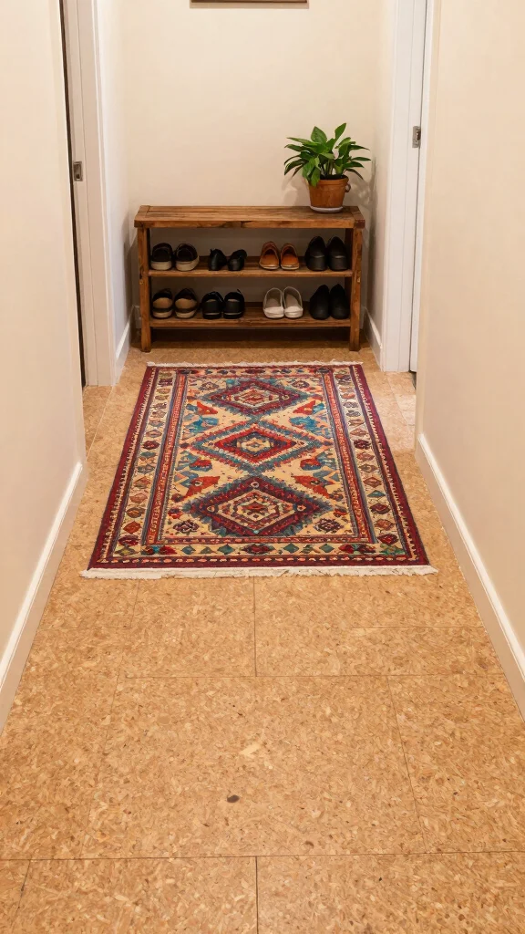 12 Hallway Entryway Floor Tile Ideas for a Stylish Easy-Clean Surface - 3. Cork Tiles 1