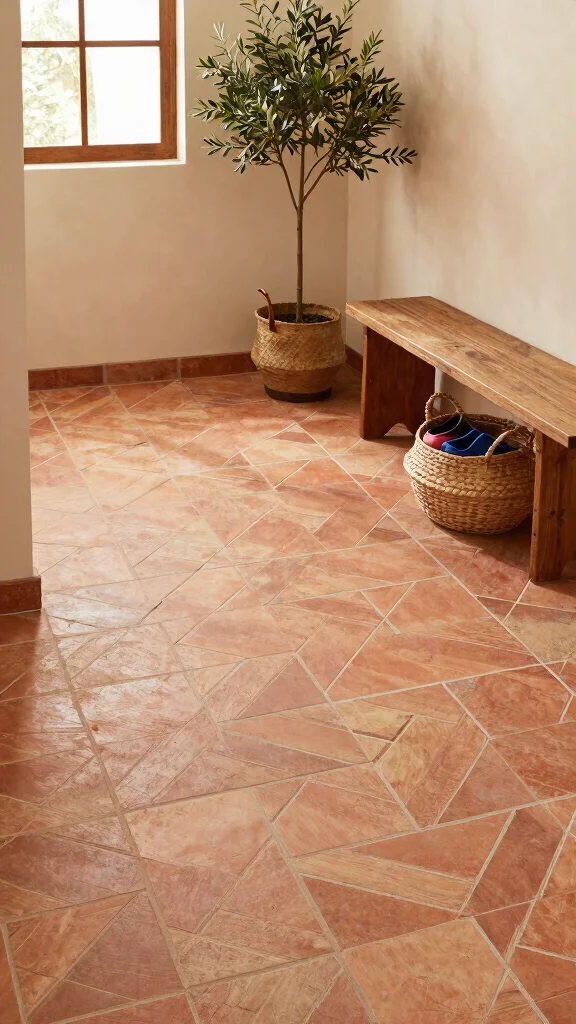 12 Hallway Entryway Floor Tile Ideas for a Stylish Easy-Clean Surface - 4. Terracotta Tiles 1