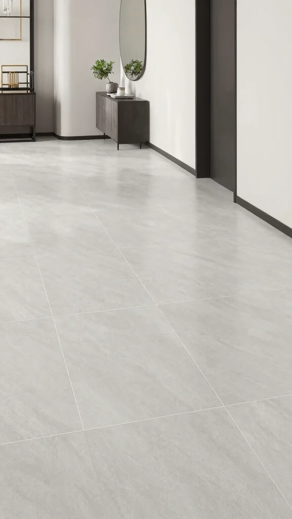 12 Hallway Entryway Floor Tile Ideas for a Stylish Easy-Clean Surface - 5. Large Format Porcelain Tiles 1