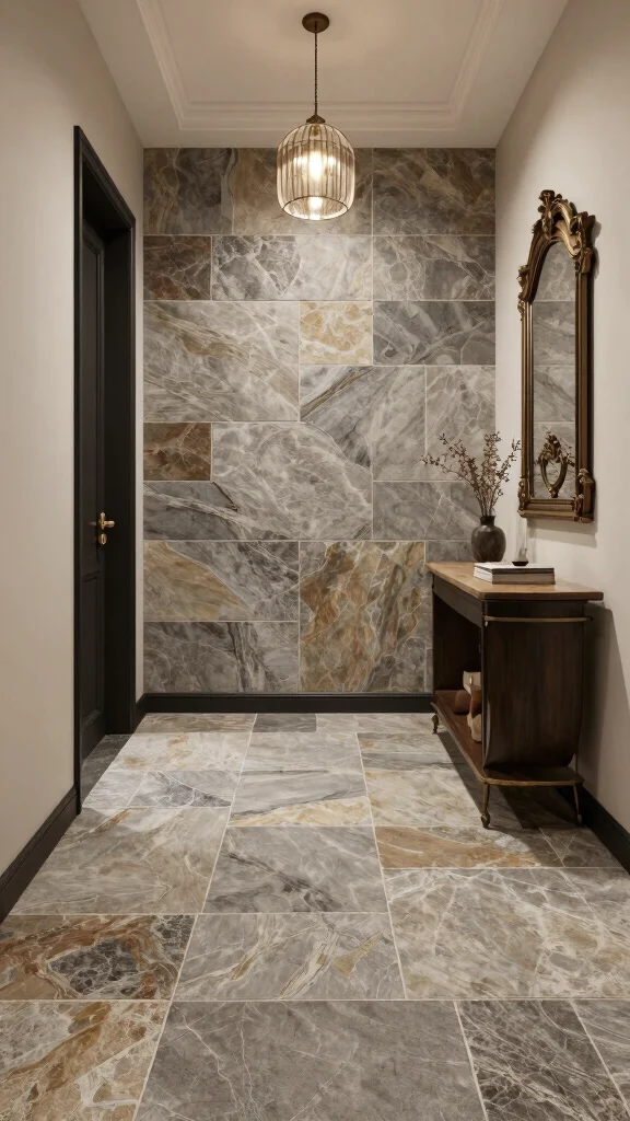 12 Hallway Entryway Floor Tile Ideas for a Stylish Easy-Clean Surface - 6. Natural Stone Tiles 1