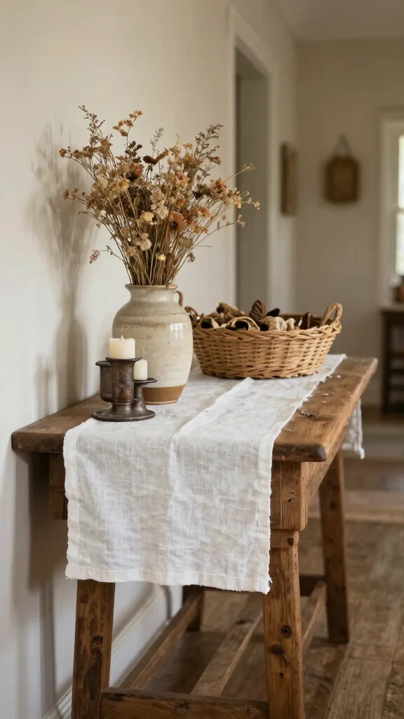 12 Hallway Entryway Table Decor Ideas for a Welcoming First Impression - 1. Layered Textures 1