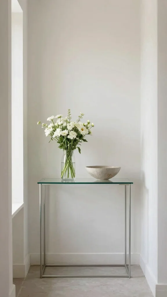 12 Hallway Entryway Table Decor Ideas for a Welcoming First Impression - 10. Minimalist Charm 1