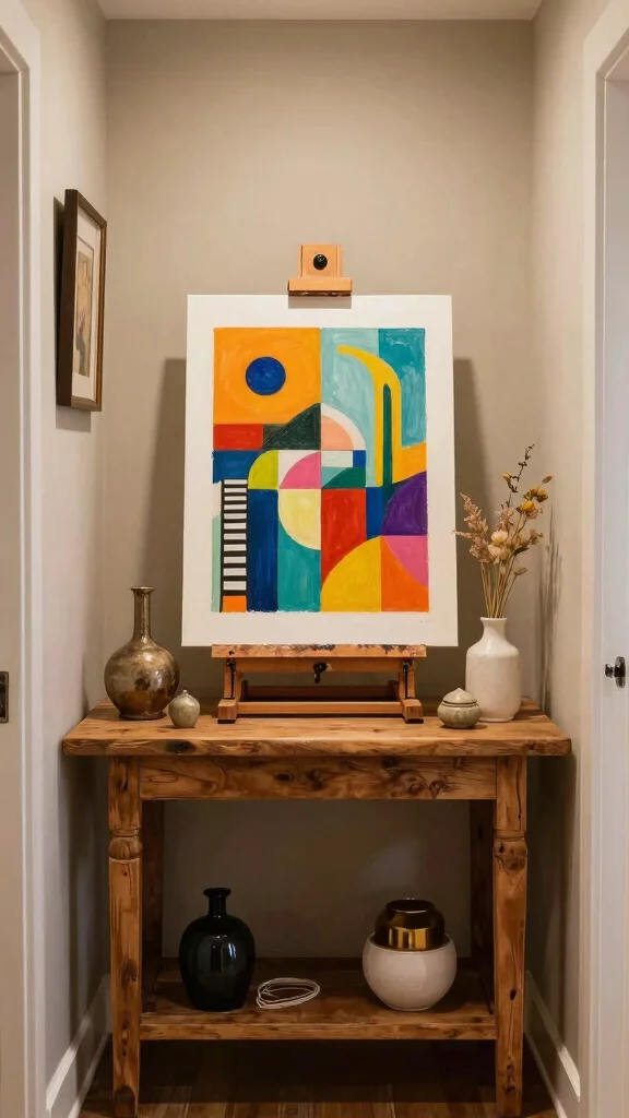 12 Hallway Entryway Table Decor Ideas for a Welcoming First Impression - 6. A Touch of Art 1