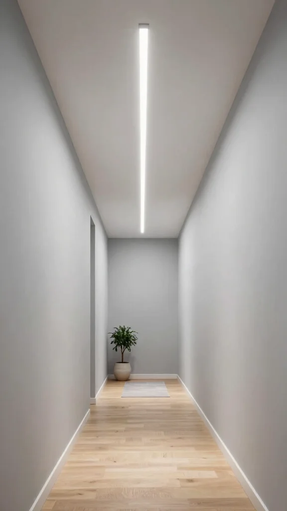 12 Hallway Flush Mount Lighting Ideas for a Clean Bright Ceiling - 1. Sleek and Minimalist LED Fixtures 1
