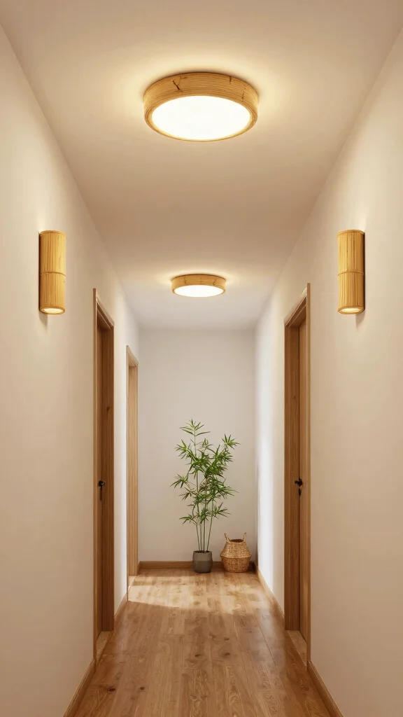 12 Hallway Flush Mount Lighting Ideas for a Clean Bright Ceiling - 8. Sustainable Bamboo Flush Mounts 1