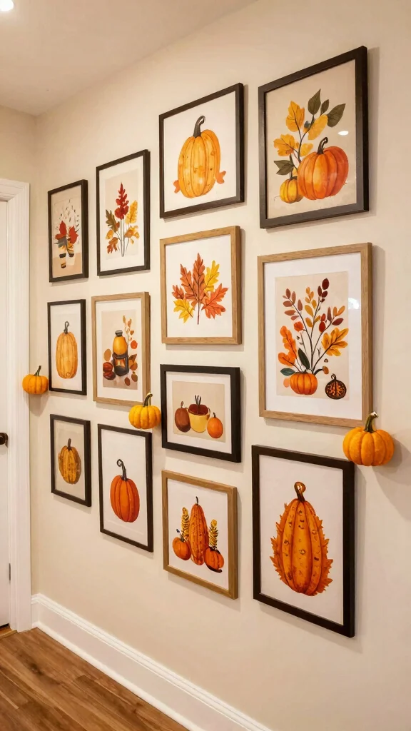 12 Hallway Gallery Wall Ideas for a Personal Curated Wall Display - 11. Seasonal Themes 1