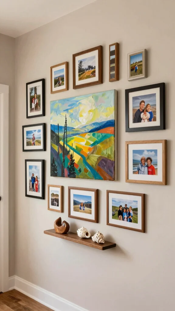 12 Hallway Gallery Wall Ideas for a Personal Curated Wall Display - 2. Art with a Story 1