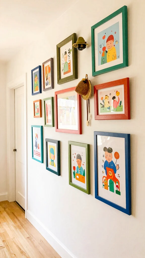 12 Hallway Gallery Wall Ideas for a Personal Curated Wall Display - 5. Whimsical Vibes 1