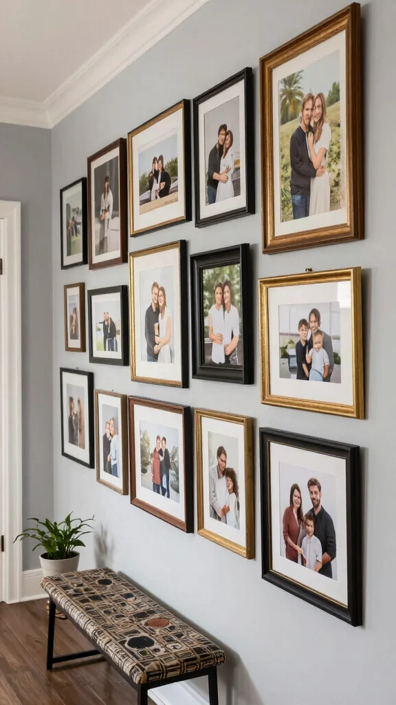 12 Hallway Makeover Before and After Ideas for a Dramatic Transformation - 3. Create an Art Gallery Wall 1