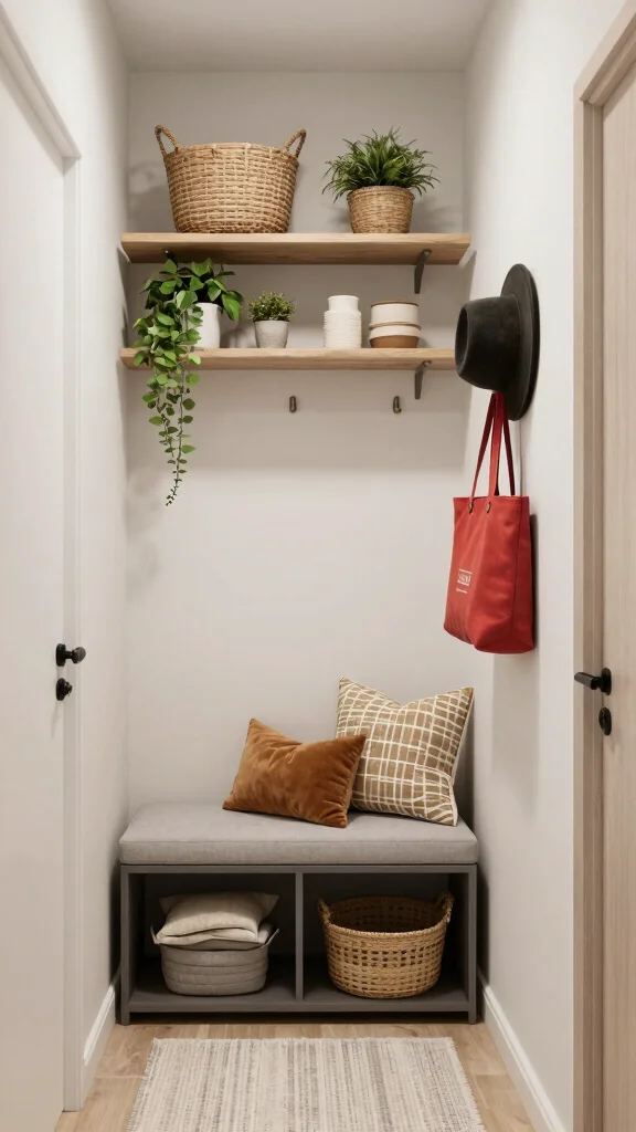 12 Hallway Makeover Before and After Ideas for a Dramatic Transformation - 4. Add Functional Storage Solutions 1