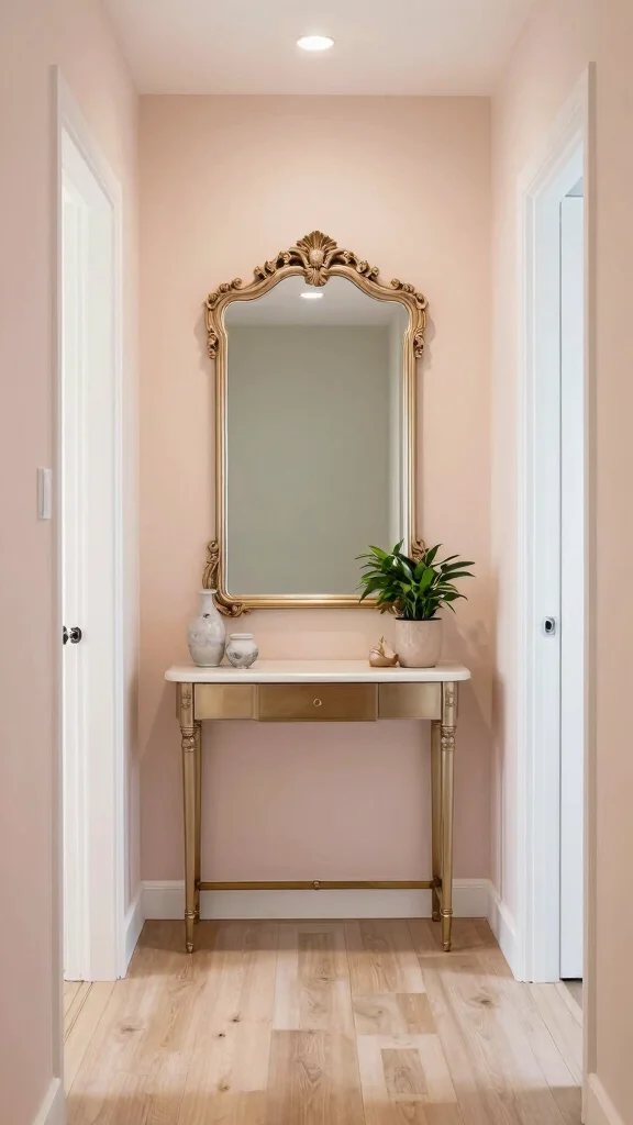 12 Hallway Makeover Before and After Ideas for a Dramatic Transformation - 5. Use Mirrors to Expand the Space 1