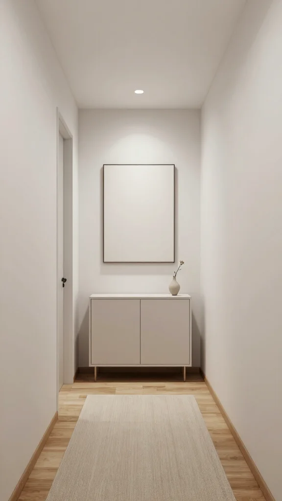 12 Hallway Makeover Before and After Ideas for a Dramatic Transformation - 9. Embrace Minimalism 1