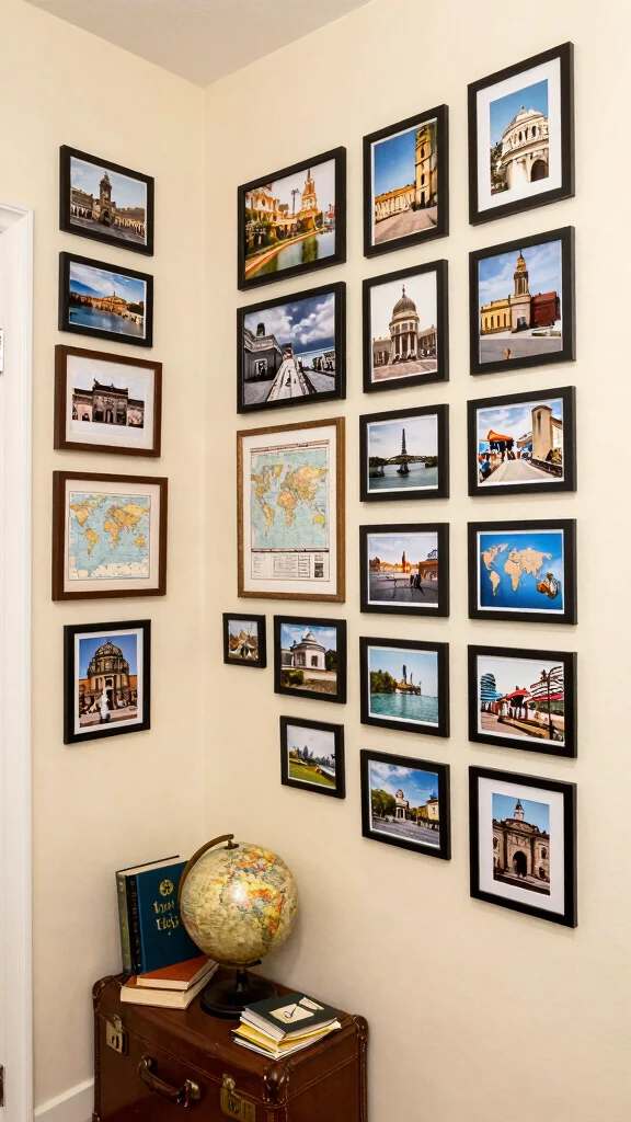12 Hallway Photo Wall Concepts for a Memory-Filled Beautiful Display - 3. Thematic Display 1