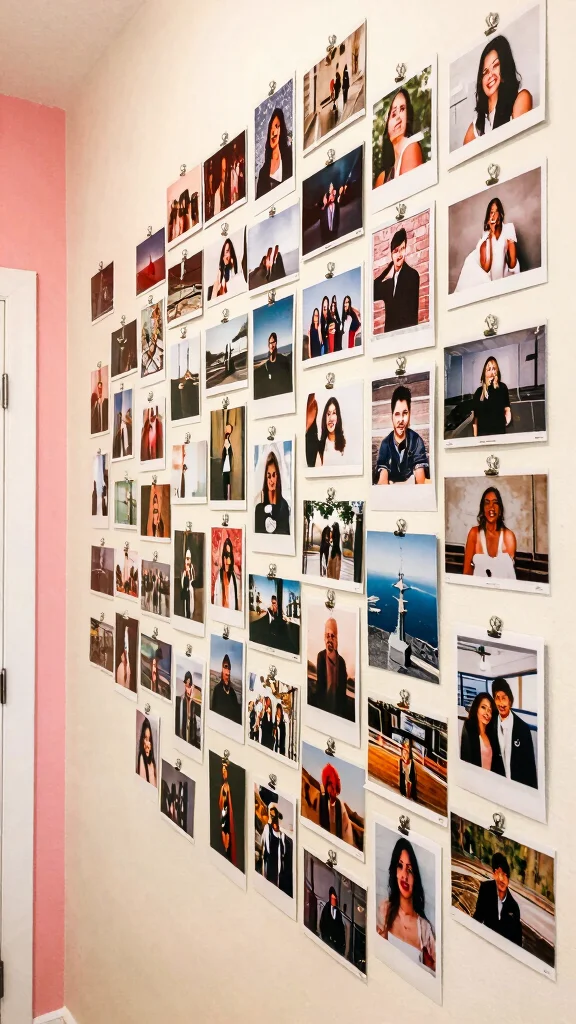 12 Hallway Photo Wall Concepts for a Memory-Filled Beautiful Display - 9. Instagram-Style Collage 1