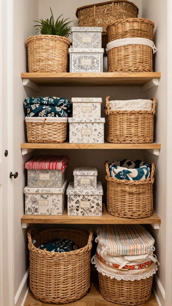 12 Hallway Under-Stairs Ideas for a Clever Space-Smart Storage - 10. Baskets and Boxes: Tidy and Trendy 1
