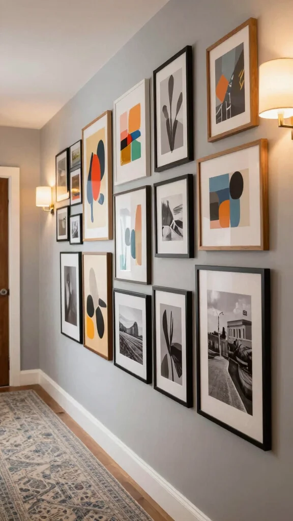 12 Long Hallway Entryway Ideas for a Stylish Welcoming Corridor - 3. Highlight with Artwork 1