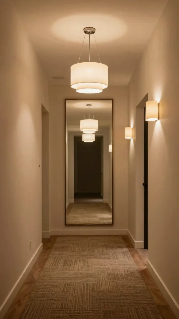 12 Long Hallway Entryway Ideas for a Stylish Welcoming Corridor - 4. Layered Lighting Solutions 1