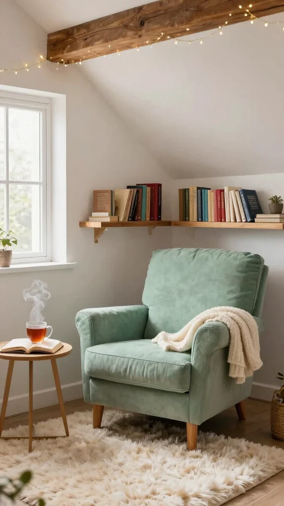 12 Low-Ceiling Attic Ideas for a Stylish Functional Space - 1. Transform It Into a Cozy Reading Nook 1