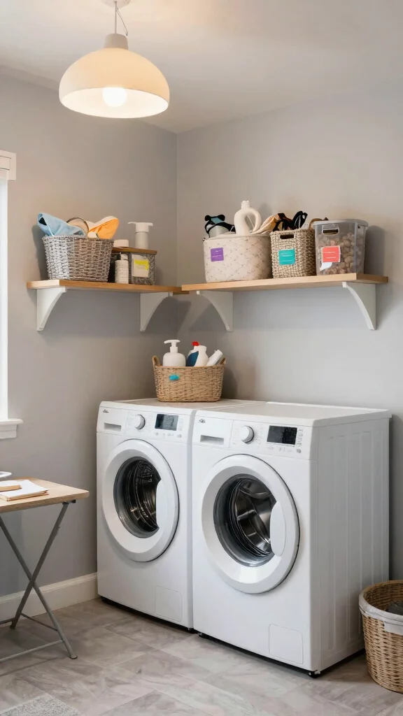 12 Low-Ceiling Attic Ideas for a Stylish Functional Space - 11. Stylish Laundry Room Transformation 1