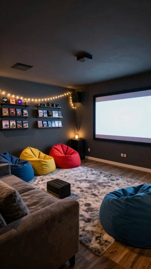 12 Low-Ceiling Attic Ideas for a Stylish Functional Space - 12. Unique Home Theater Experience 1