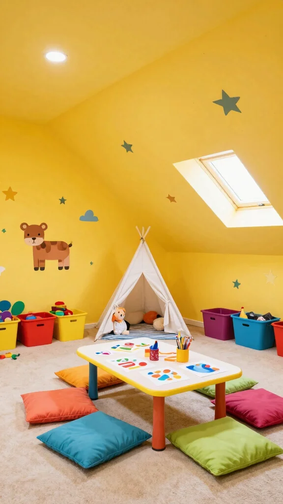 12 Low-Ceiling Attic Ideas for a Stylish Functional Space - 5. Playful Kid's Space 1