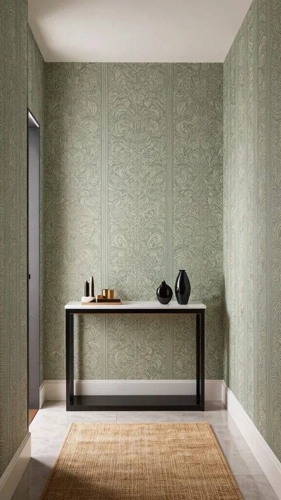 12 Modern Luxury Entryway Decor Ideas for an Elevated First Impression - 12. Eco-Friendly Wallpaper 1