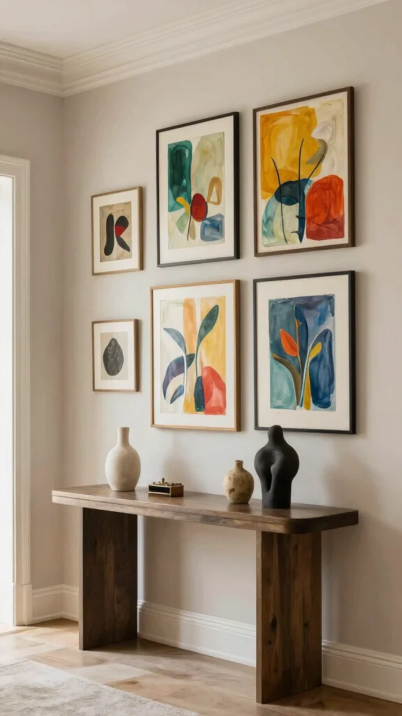 12 Modern Luxury Entryway Decor Ideas for an Elevated First Impression - 7. Art and Statement Pieces 1