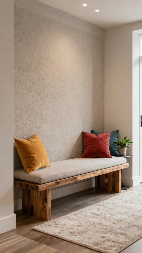 12 Modern Luxury Entryway Decor Ideas for an Elevated First Impression - 8. Textured Cushion Seating 1