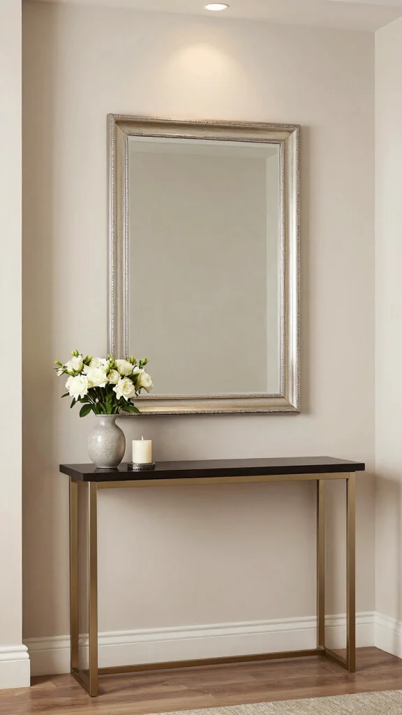 12 Small-Space Entryway Decor Ideas for a Beautiful Functional Entrance - 5. Chic Mirror 1